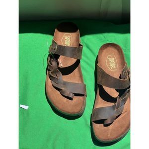 BERKLEY JENSON BRADED leather Flat UNISEX SANDAL SIZE 9M
